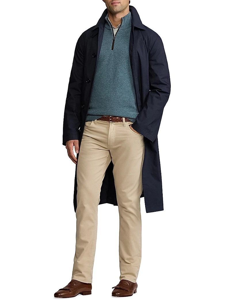 Birdseye Cashmere Quarter-Zip Sweater