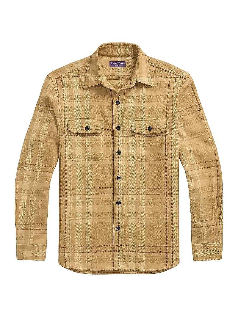 Wool-Cashmere Plaid Shirt