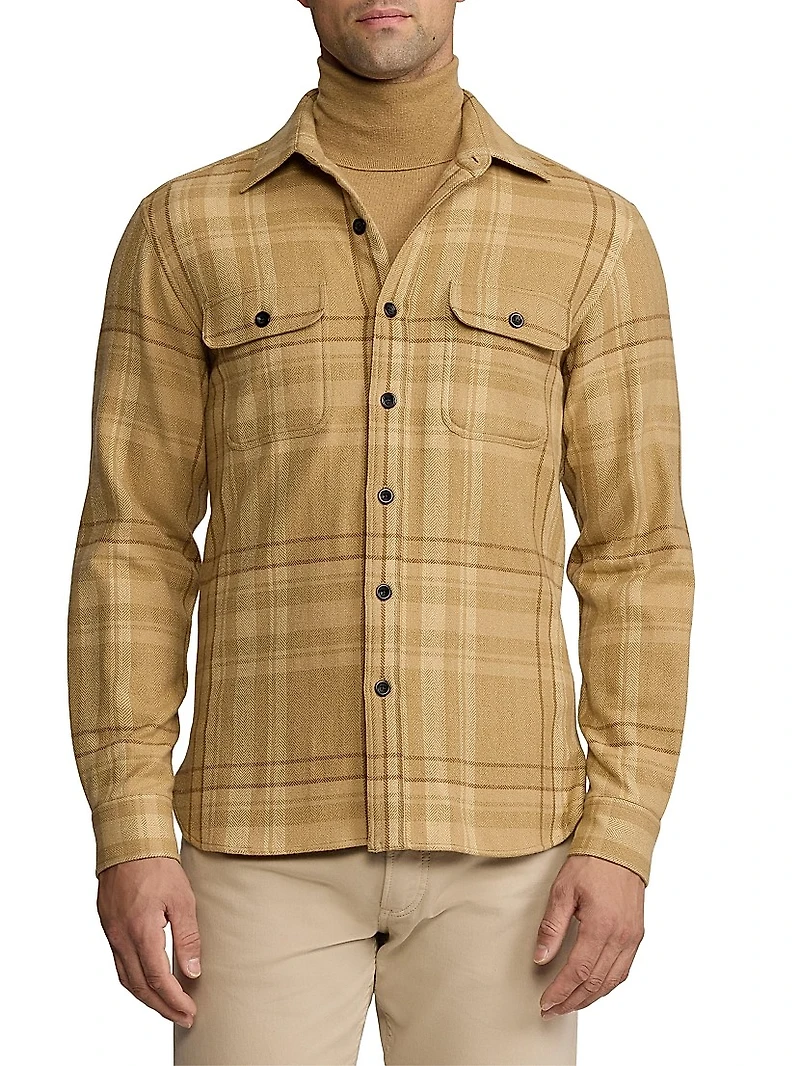 Wool-Cashmere Plaid Shirt