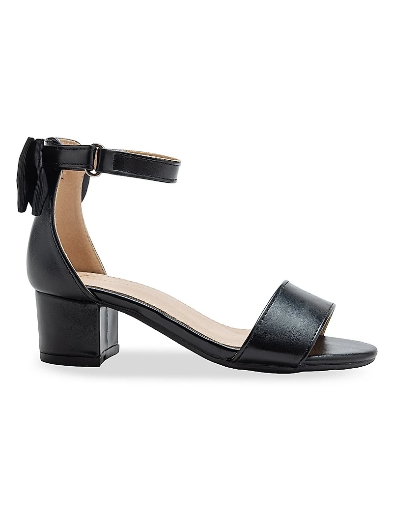 Little Girl's and Satin Banded Block Heels