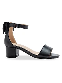 Little Girl's and Satin Banded Block Heels