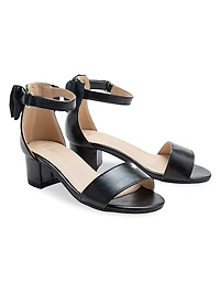 Little Girl's and Satin Banded Block Heels