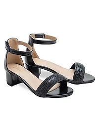 Little Girl's and Rhinestone Band Block Heels