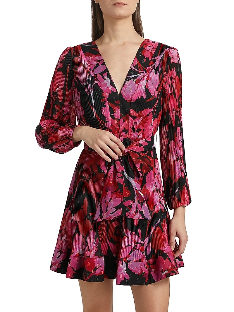 Liv Floral Pleated Midi-Dress