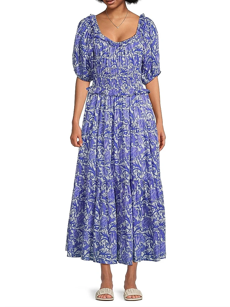 Percy Floral Pleated Maxi Dress