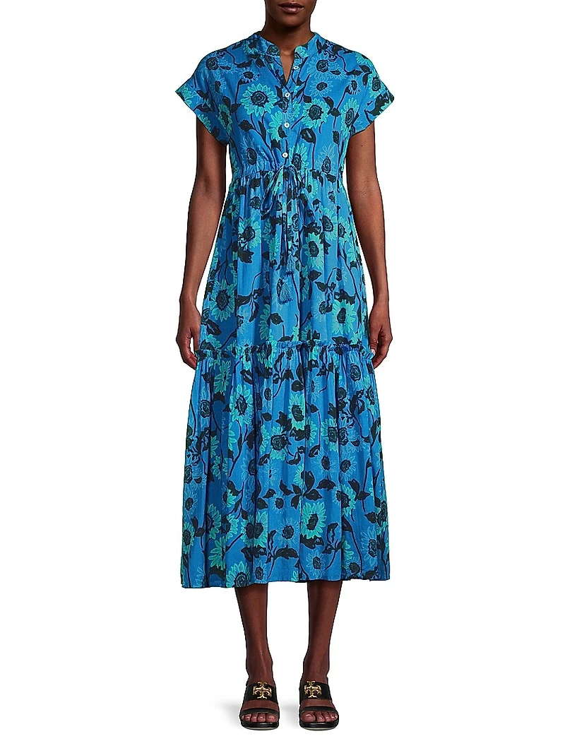 Mumi Cap Sleeve Midi-Dress