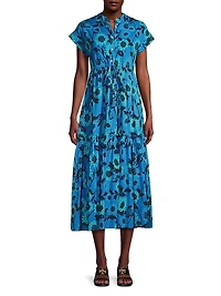 Mumi Cap Sleeve Midi-Dress