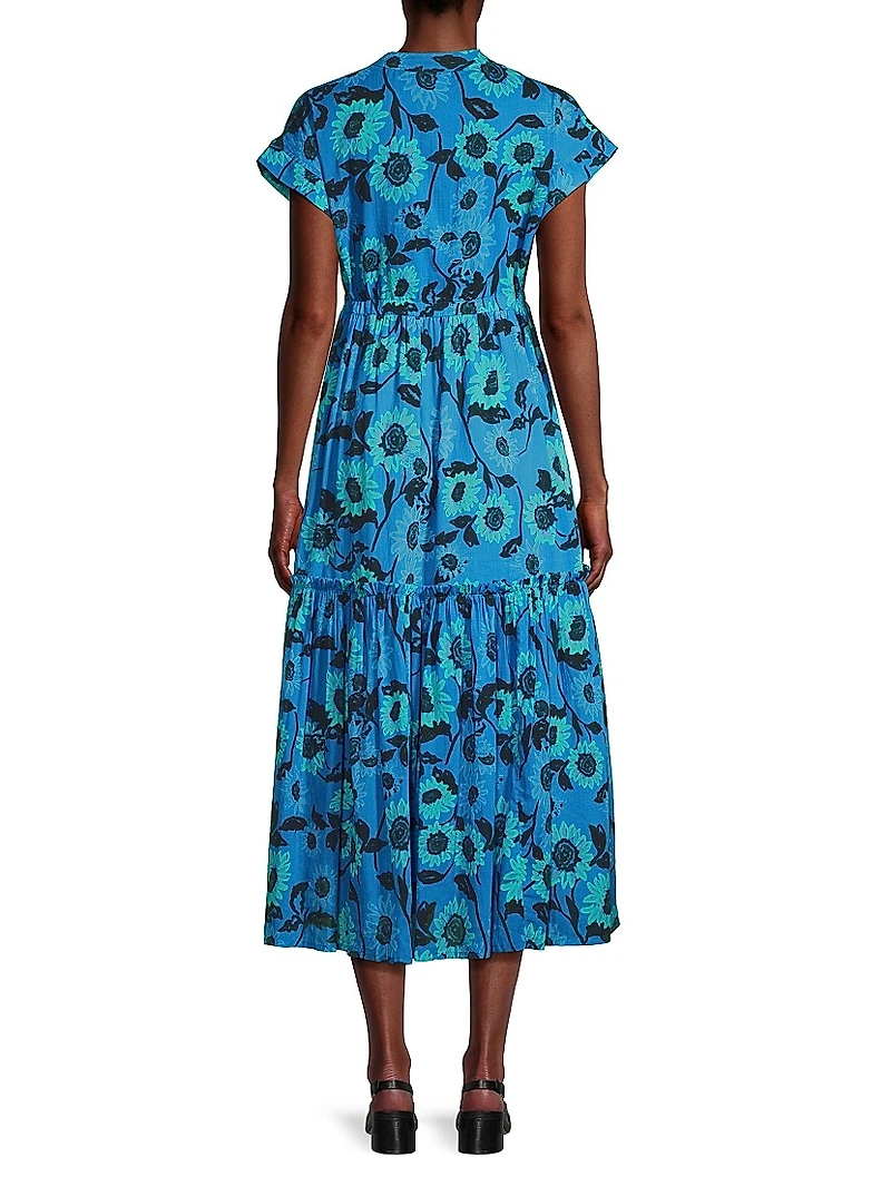 Mumi Cap Sleeve Midi-Dress