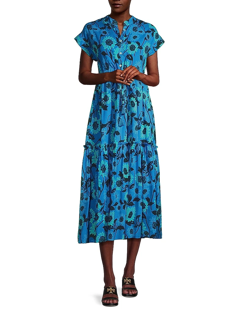 Mumi Cap Sleeve Midi-Dress