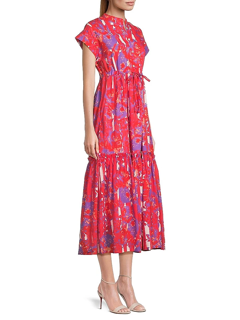 Mumi Printed Cotton Midi-Dress
