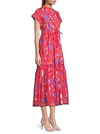 Mumi Printed Cotton Midi-Dress
