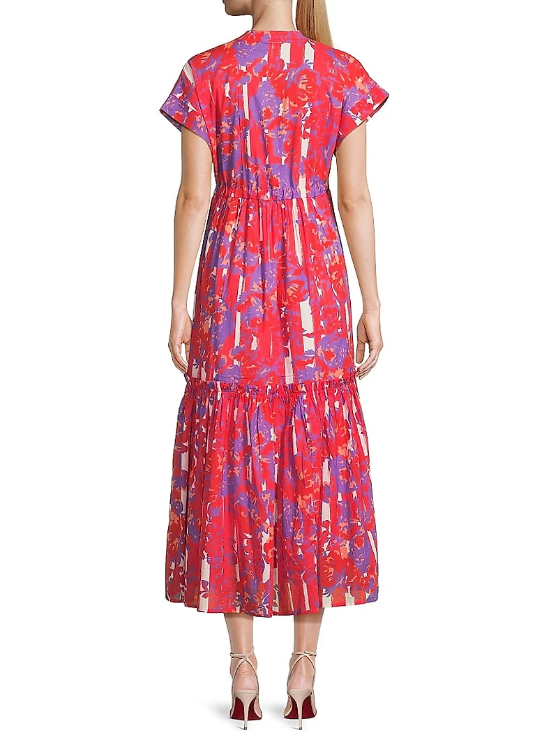 Mumi Printed Cotton Midi-Dress