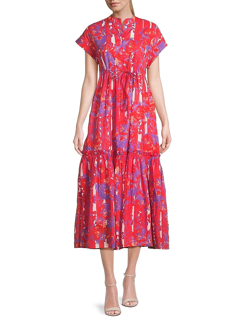 Mumi Printed Cotton Midi-Dress