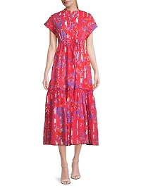 Mumi Printed Cotton Midi-Dress