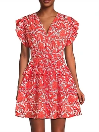 Hunan Floral Tie-Waist Minidress
