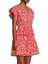 Hunan Floral Tie-Waist Minidress
