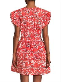 Hunan Floral Tie-Waist Minidress