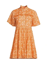 Vibeka Floral Cotton A-Line Minidress
