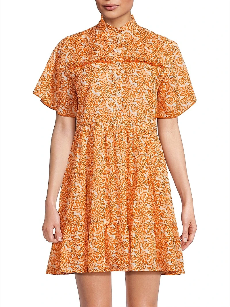Vibeka Floral Cotton A-Line Minidress