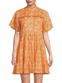 Vibeka Floral Cotton A-Line Minidress