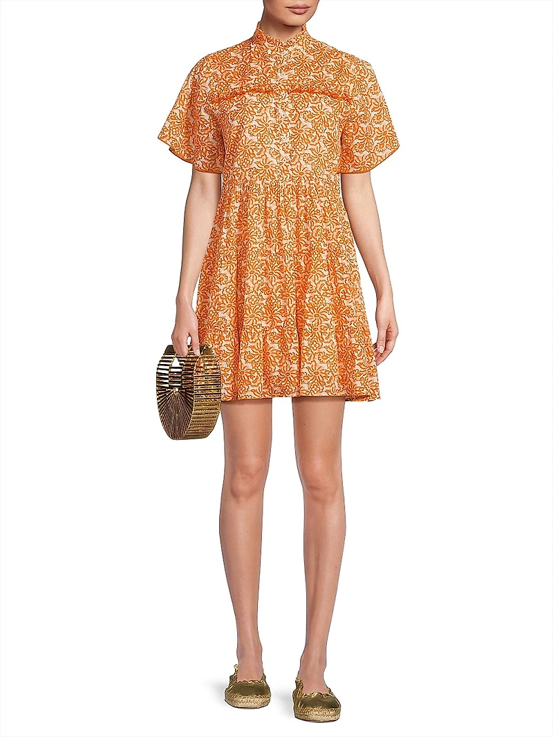 Vibeka Floral Cotton A-Line Minidress