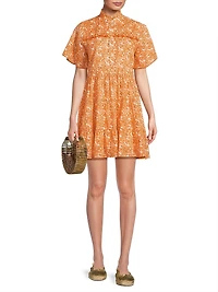 Vibeka Floral Cotton A-Line Minidress