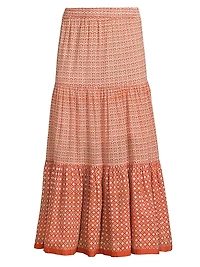 Frilly Tiered Cotton Maxi Skirt