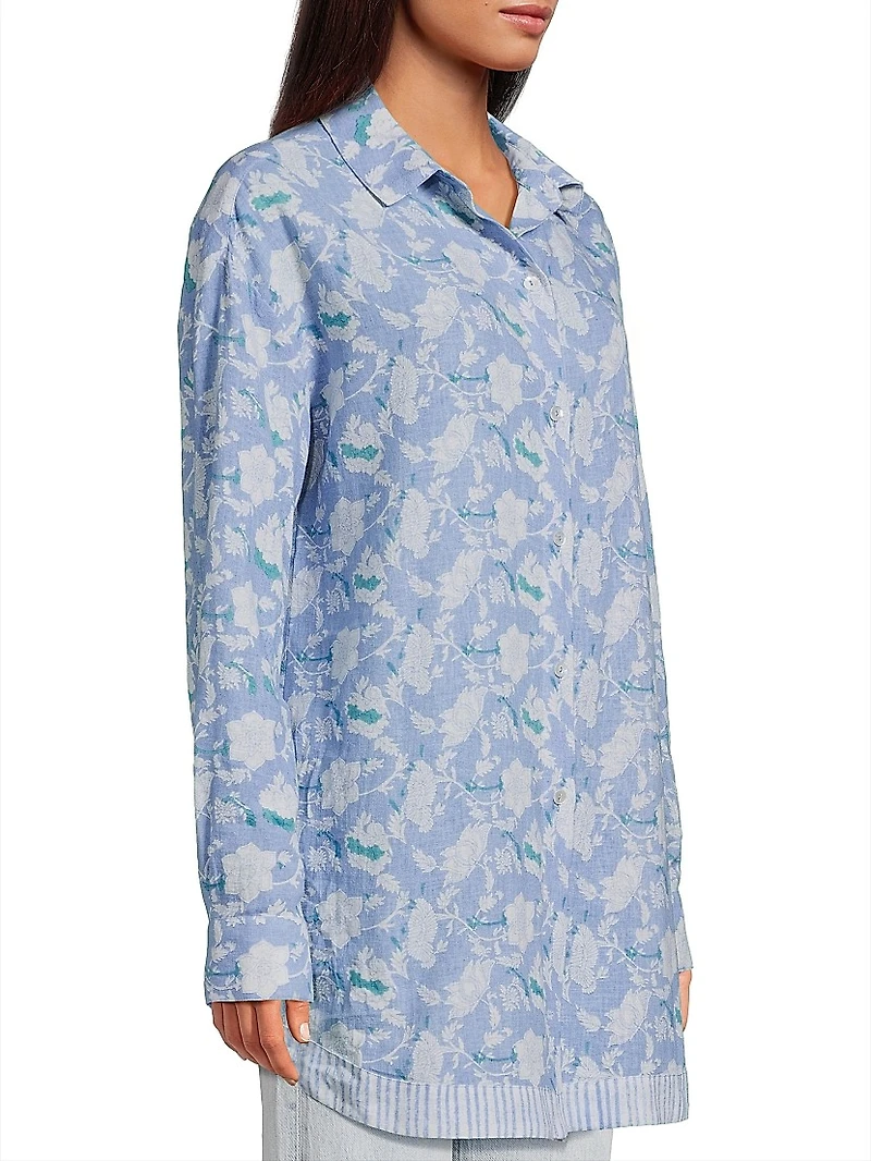 Brisa Boyfriend Floral Cotton Top