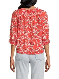 Havana Hibiscus Print Cotton Top