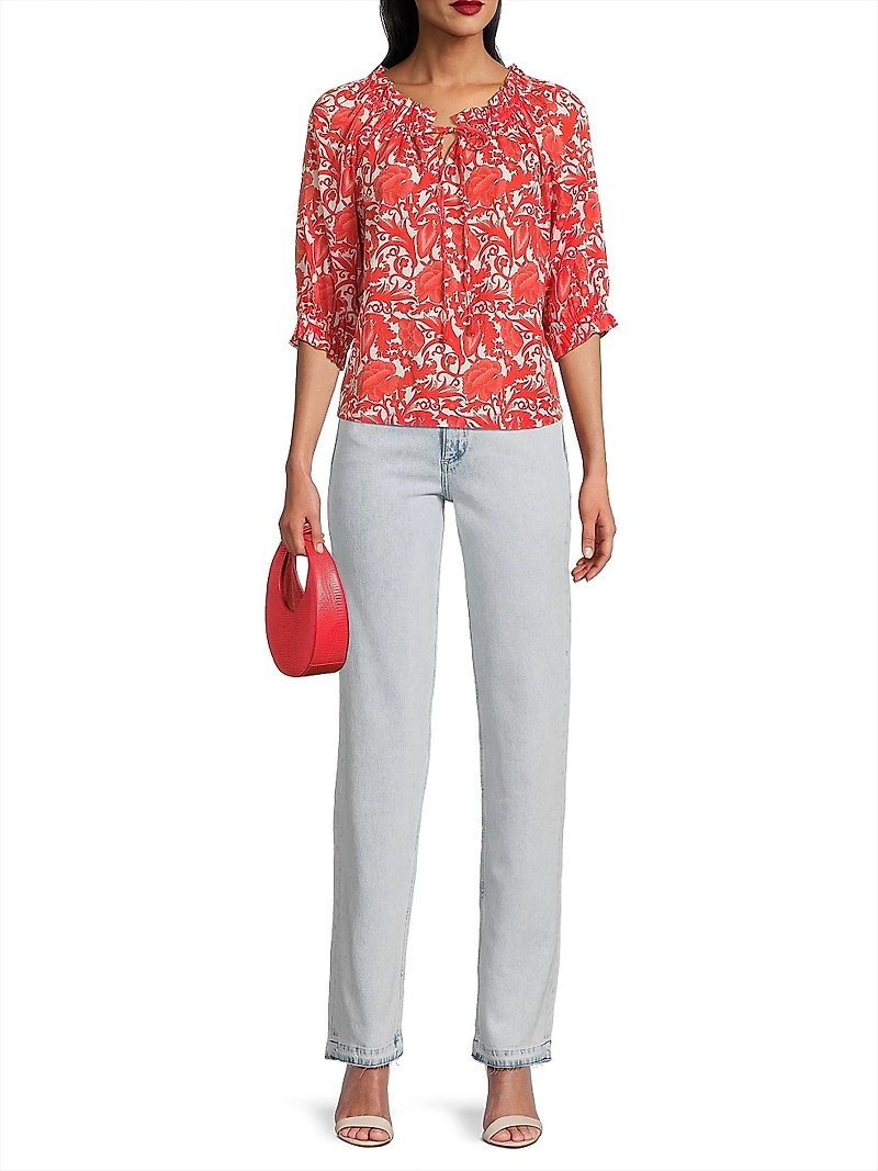 Havana Hibiscus Print Cotton Top