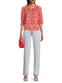 Havana Hibiscus Print Cotton Top