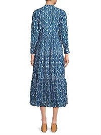 Diwali Floral Cotton A-Line Midi Dress