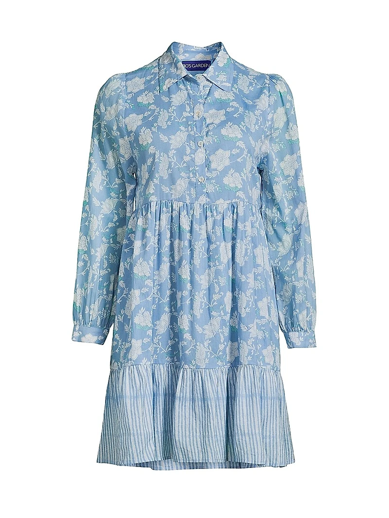 Romy Floral Cotton Mini-Shirtdress
