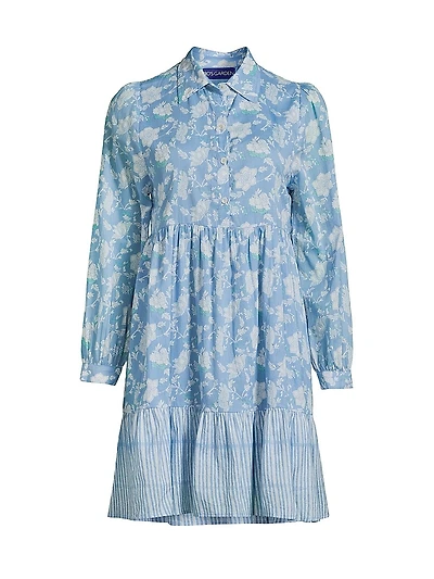 Romy Floral Cotton Mini-Shirtdress