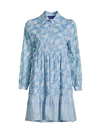 Romy Floral Cotton Mini-Shirtdress