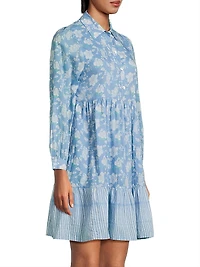 Romy Floral Cotton Mini-Shirtdress