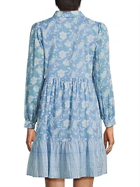 Romy Floral Cotton Mini-Shirtdress