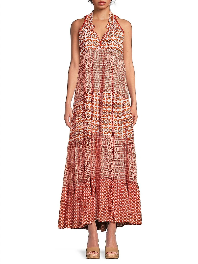 Sofia Printed Cotton Maxi Dress
