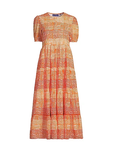 Daphne Cotton A-Line Midi-Dress
