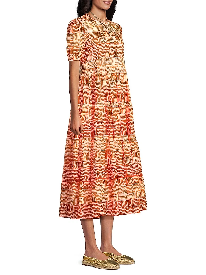 Daphne Cotton A-Line Midi-Dress