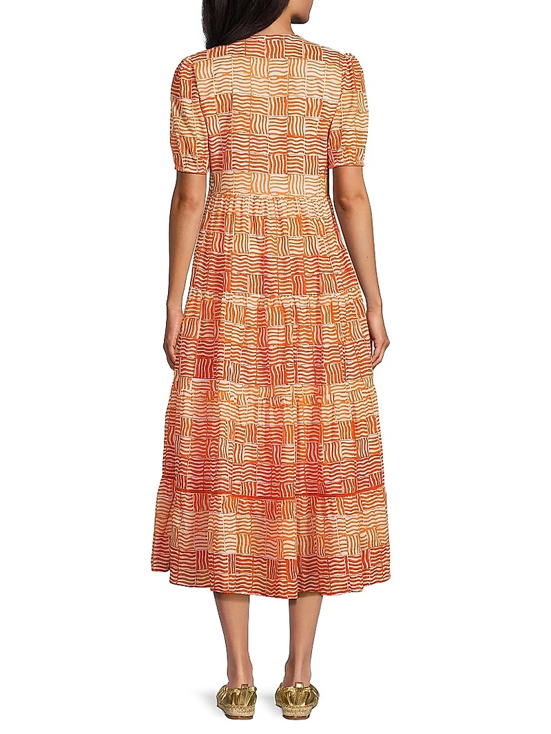Daphne Cotton A-Line Midi-Dress