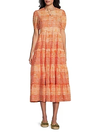 Daphne Cotton A-Line Midi-Dress