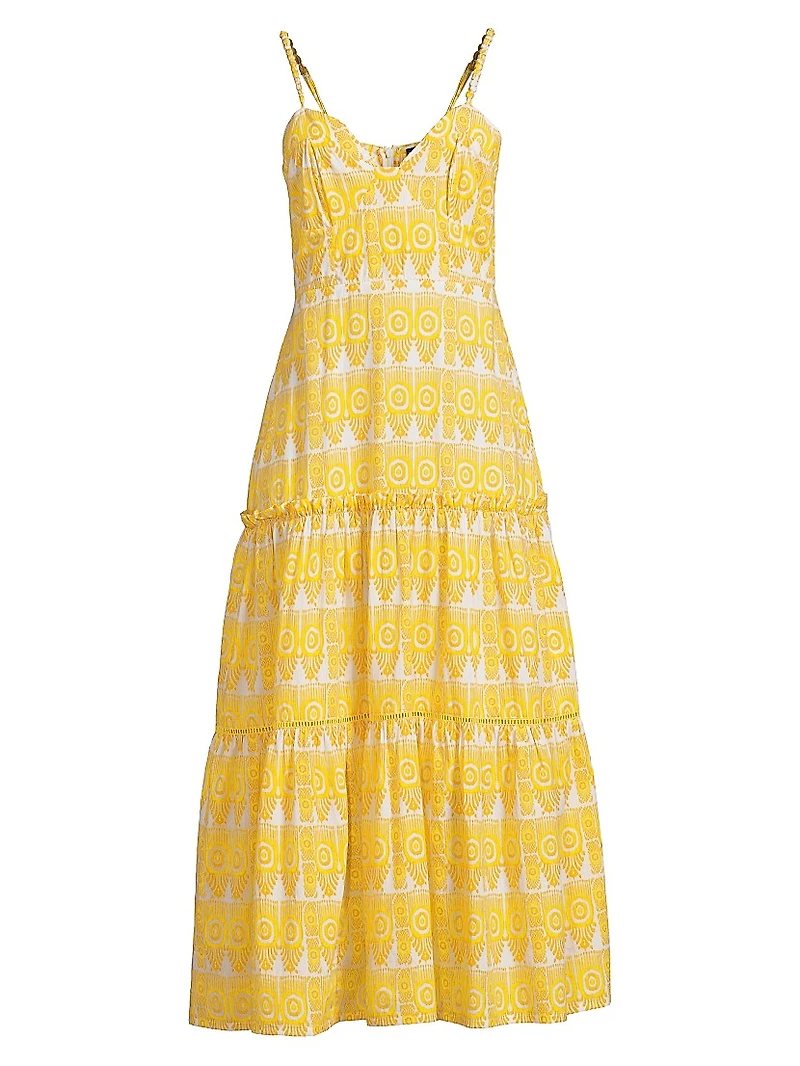 Brittany Printed Tiered Midi-Dress