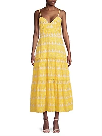 Brittany Printed Tiered Midi-Dress