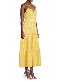 Brittany Printed Tiered Midi-Dress
