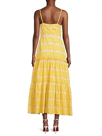 Brittany Printed Tiered Midi-Dress