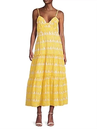 Brittany Printed Tiered Midi-Dress