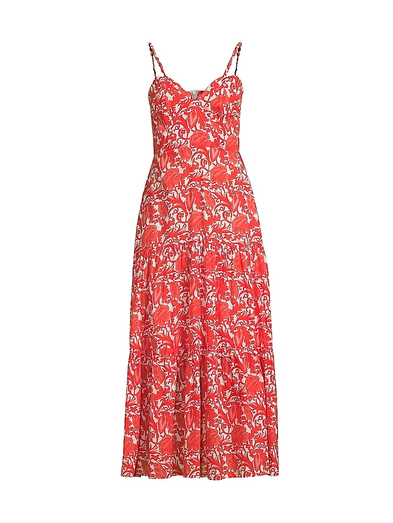 Brittany Botanical Print Midi-Dress
