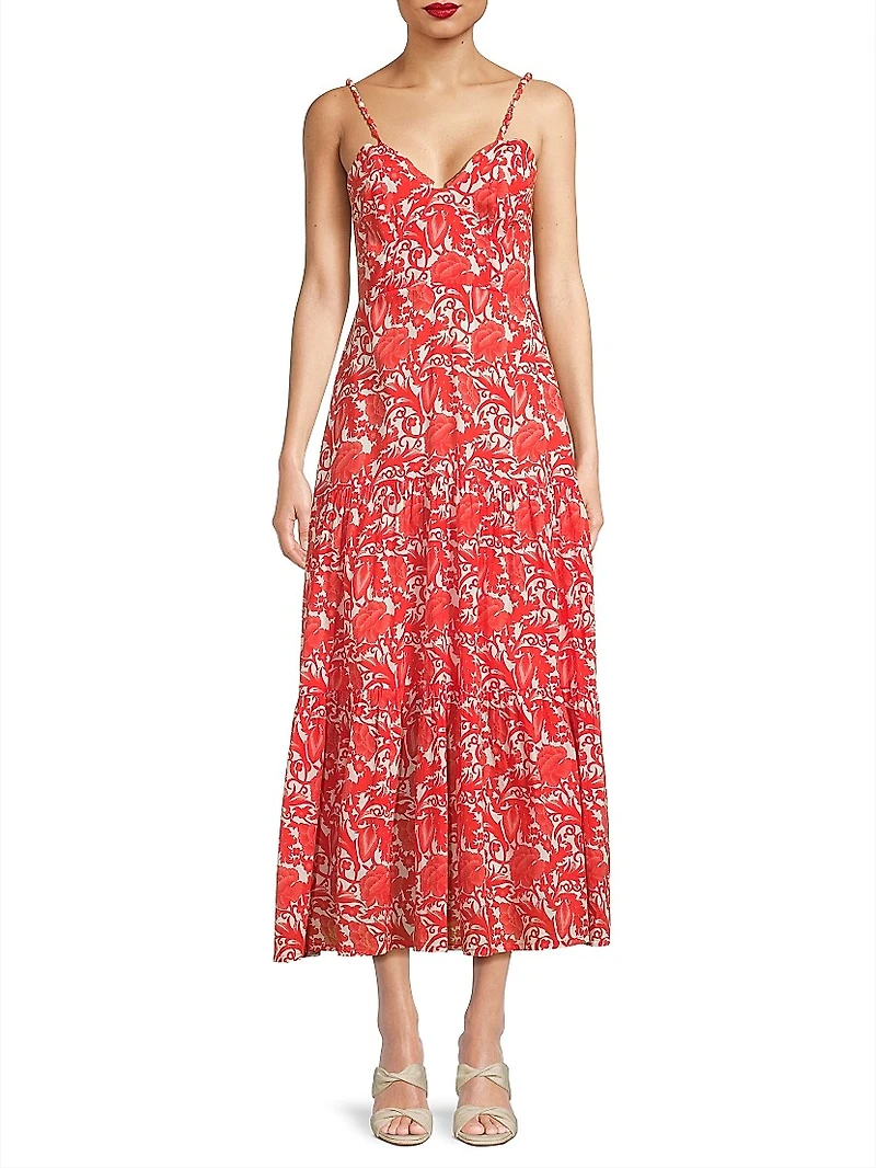 Brittany Botanical Print Midi-Dress
