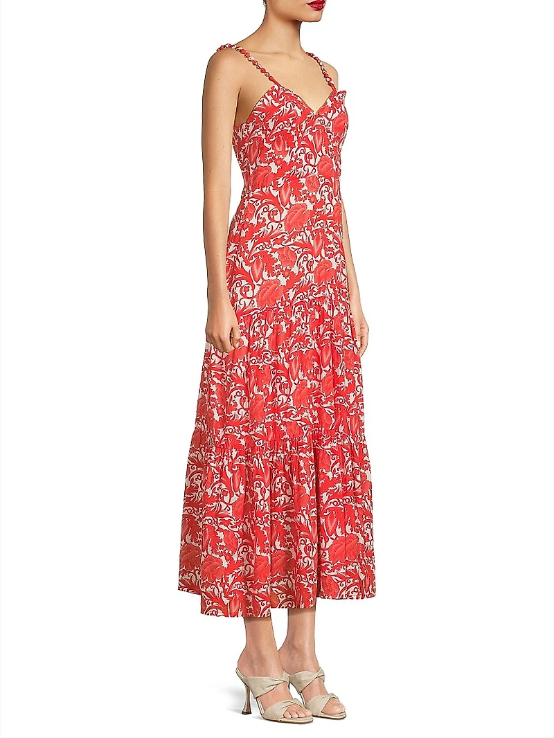 Brittany Botanical Print Midi-Dress